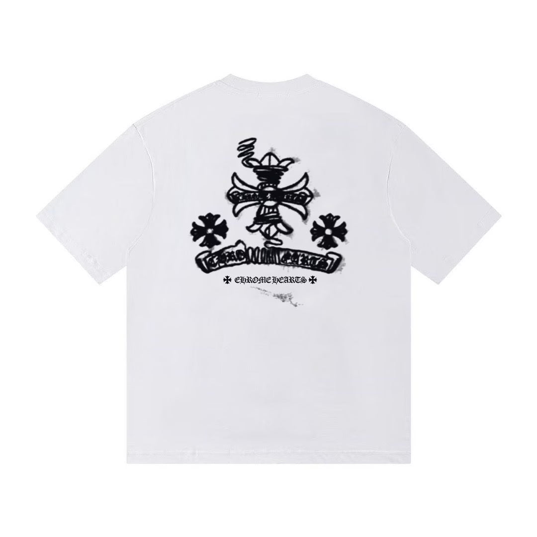 Authentic Chrome Hearts Chrome Hearts Malibu Cross T-Shirt White – front view