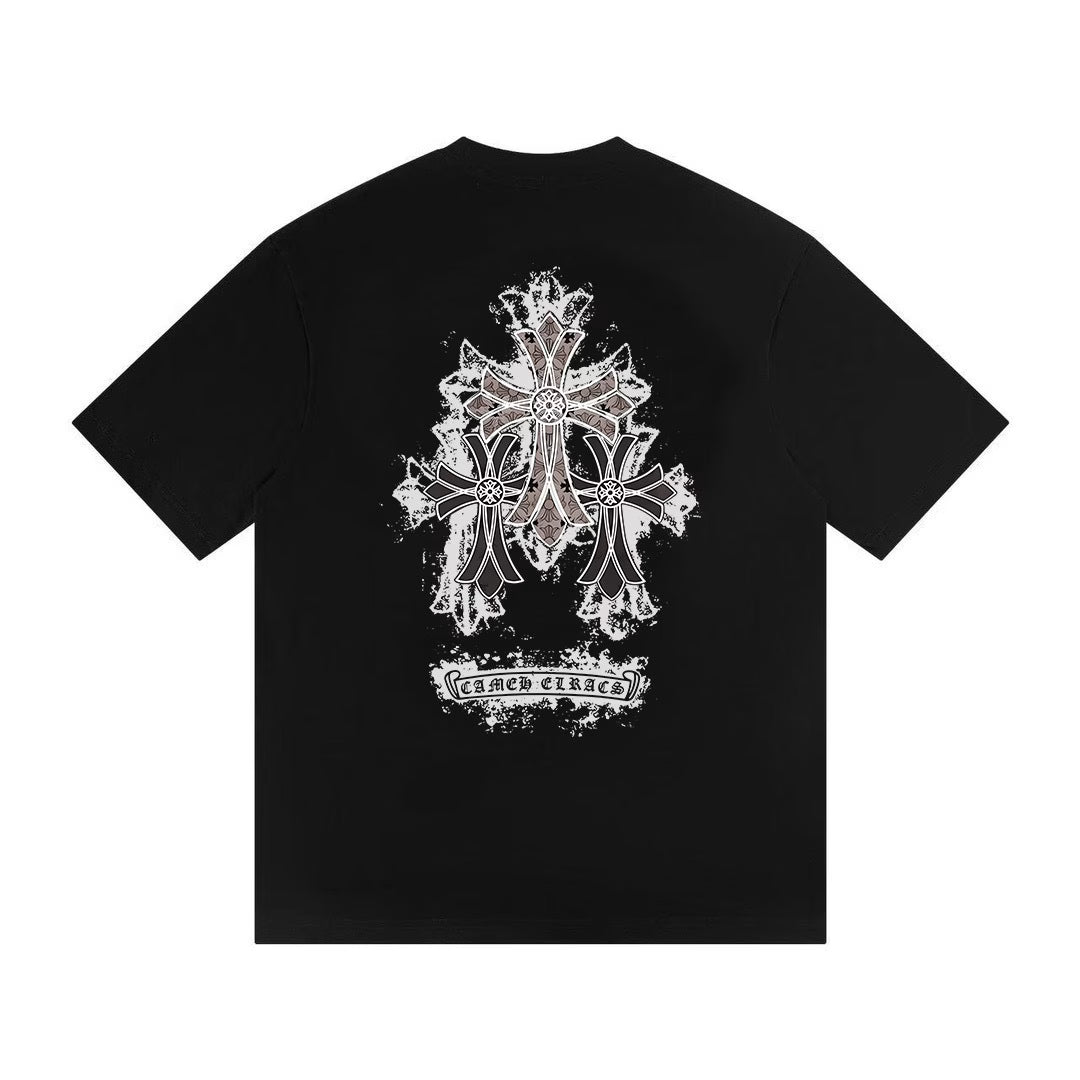 Authentic Chrome Hearts Chrome Hearts Triple Cross Logo Tee Black – front view