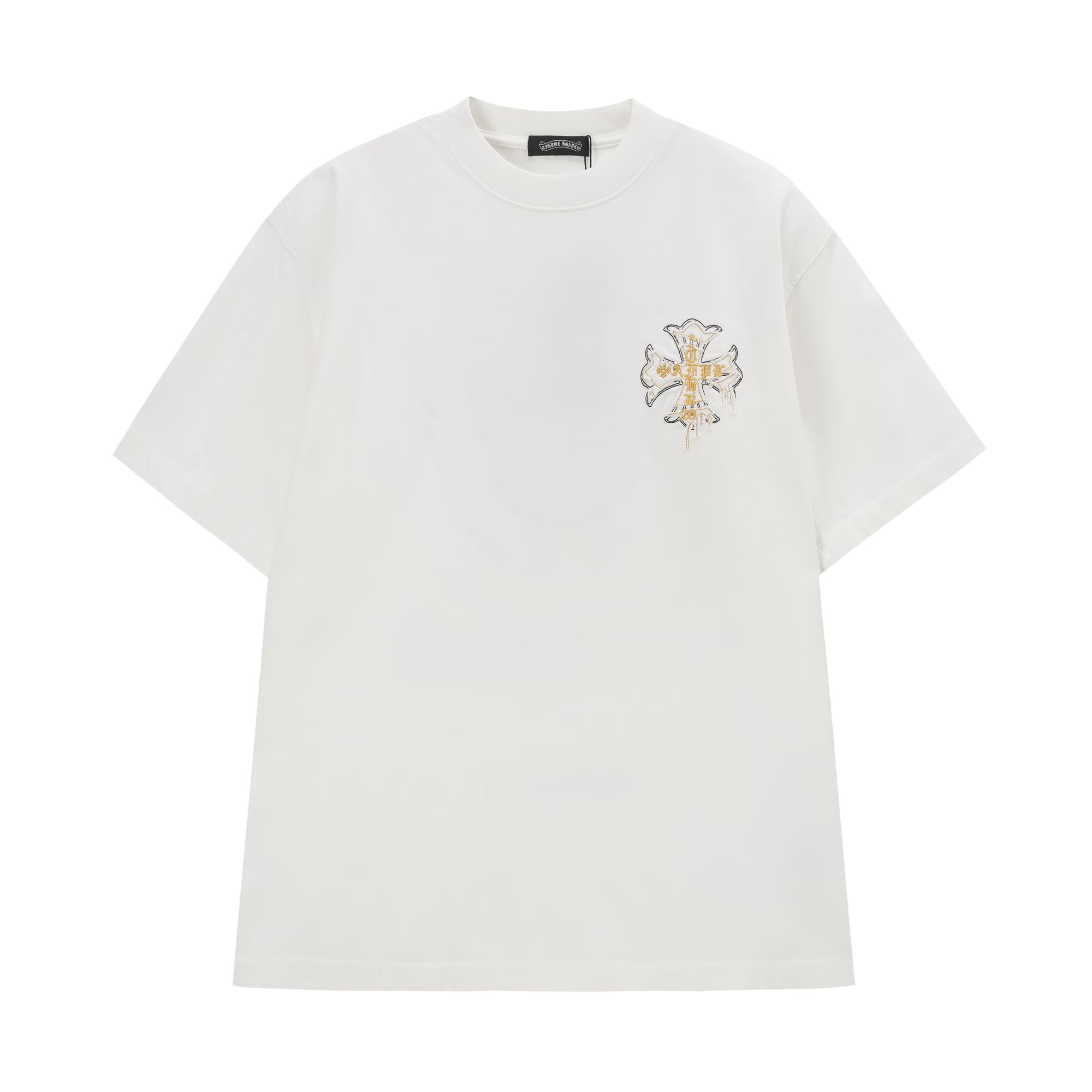 Authentic Chrome Hearts Chrome Hearts White Cemetery Cross Logo T-Shirt – front view