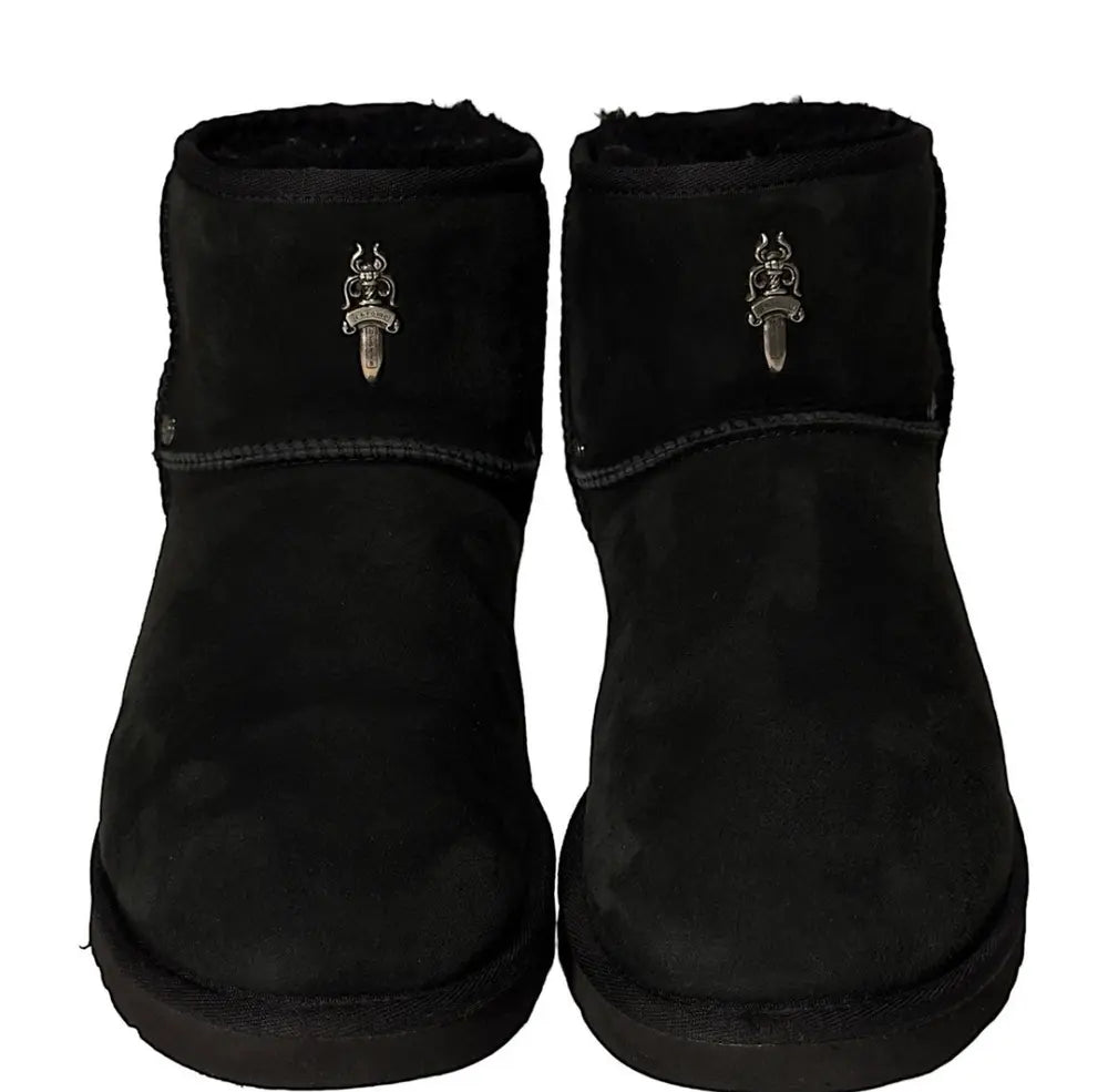 Authentic Chrome Hearts Chrome Heart Uggs – shoes front view