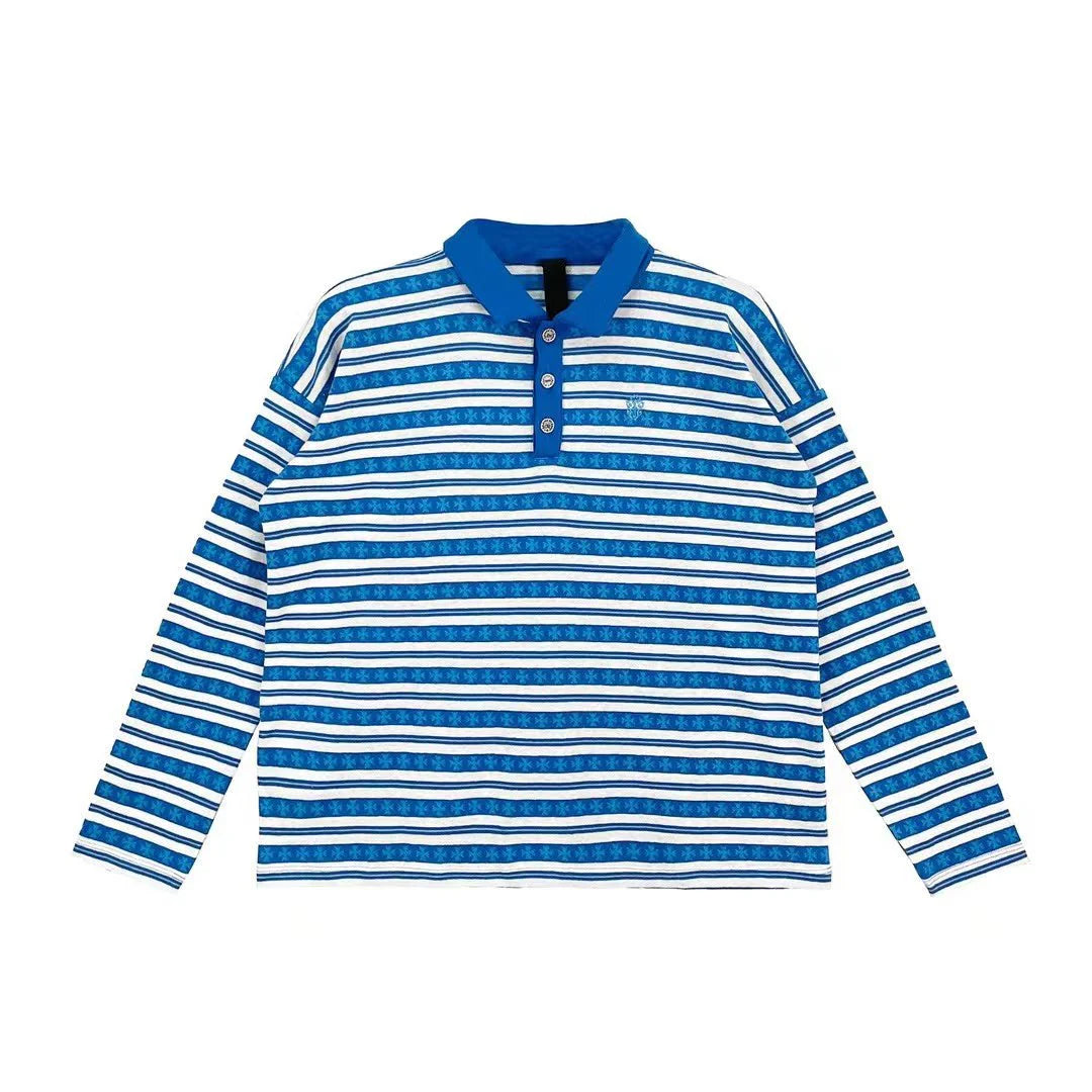Chrome Hearts Blue Polo Shirt – shirt front view