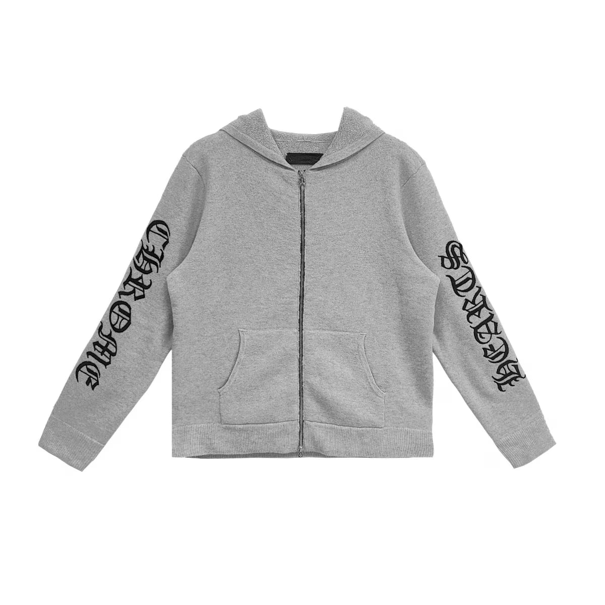 Authentic Chrome Hearts Chrome Hearts グレー ã‚ャッシュミア ジップアップ フーディ – front view