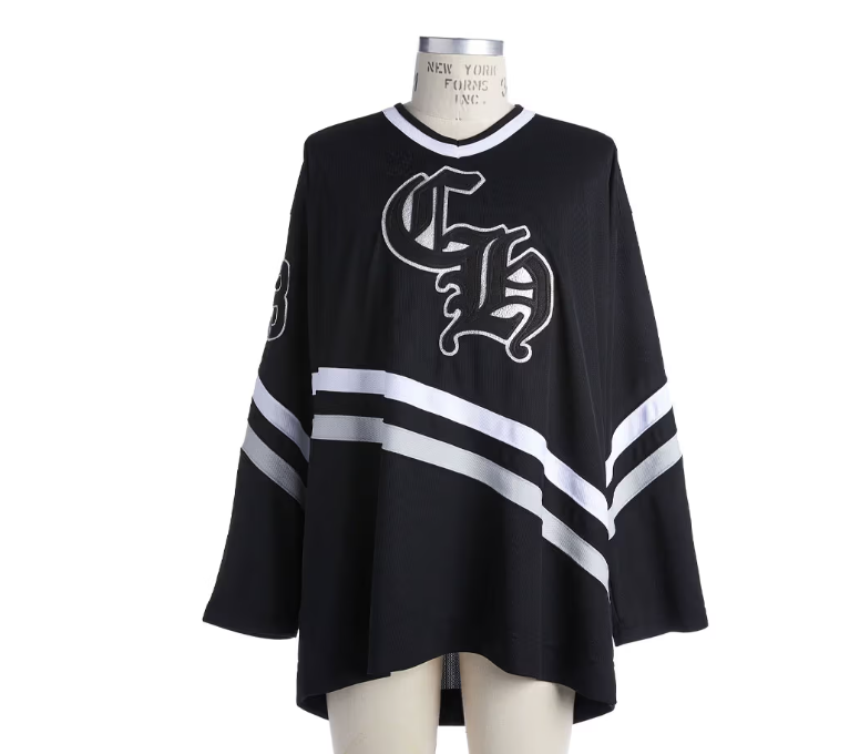 Chrome Hearts Hockey Jersey Black – shirt front view