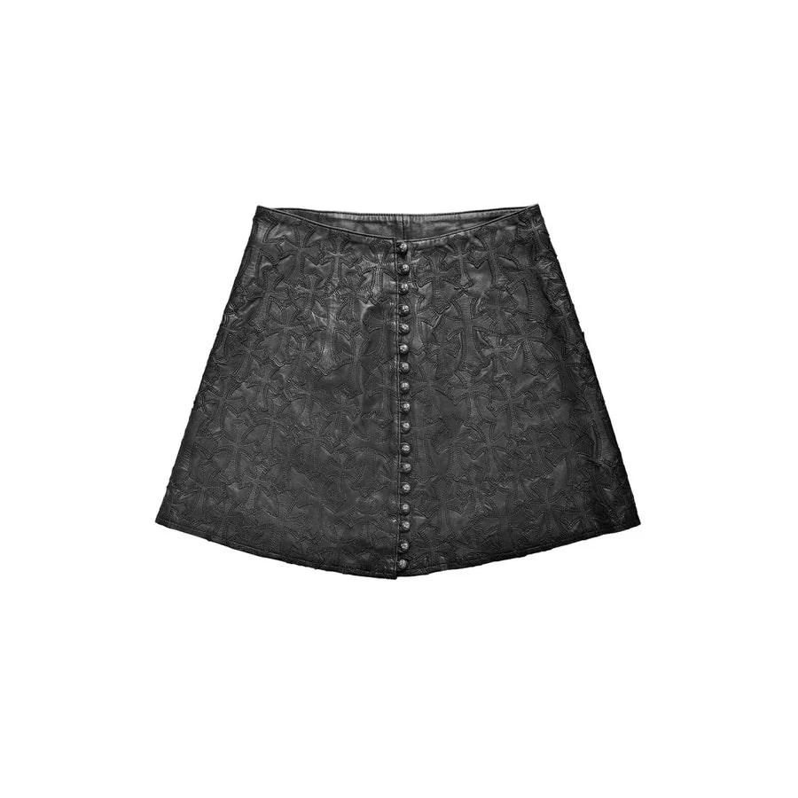 Chrome Hearts Leather Skirt – piece front view