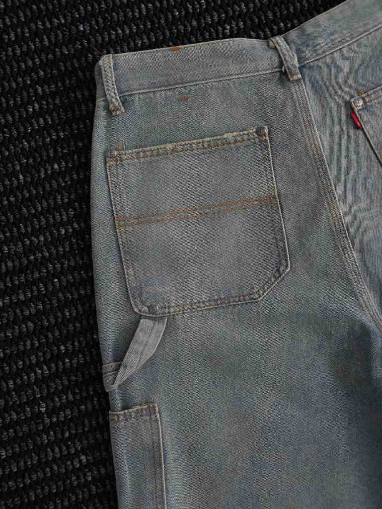 Authentic Chrome Hearts Chrome Hearts Light Wash Denim Carpenter Shorts – front view