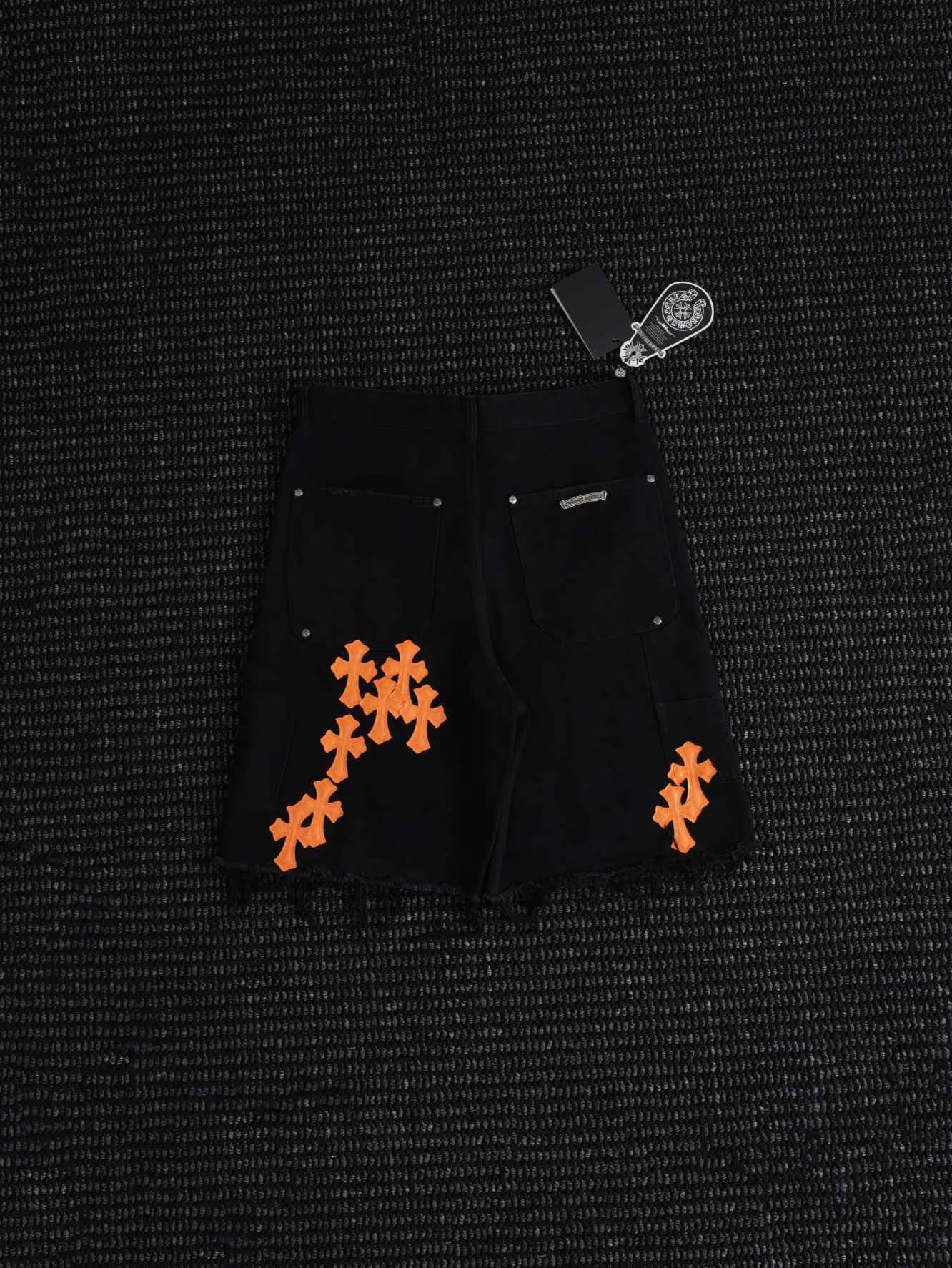 Authentic Chrome Hearts Chrome Hearts Cross Patch Denim Shorts – front view