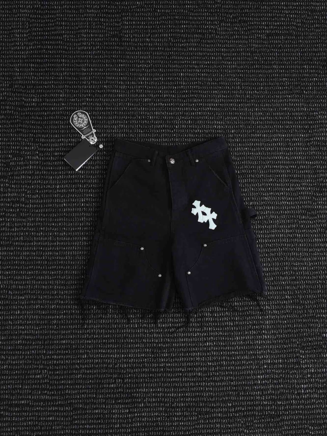 Authentic Chrome Hearts Chrome Hearts Shorts White Cross Denim – front view