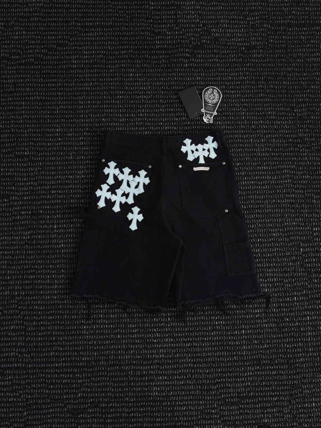 Authentic Chrome Hearts Chrome Hearts Shorts White Cross Denim – front view
