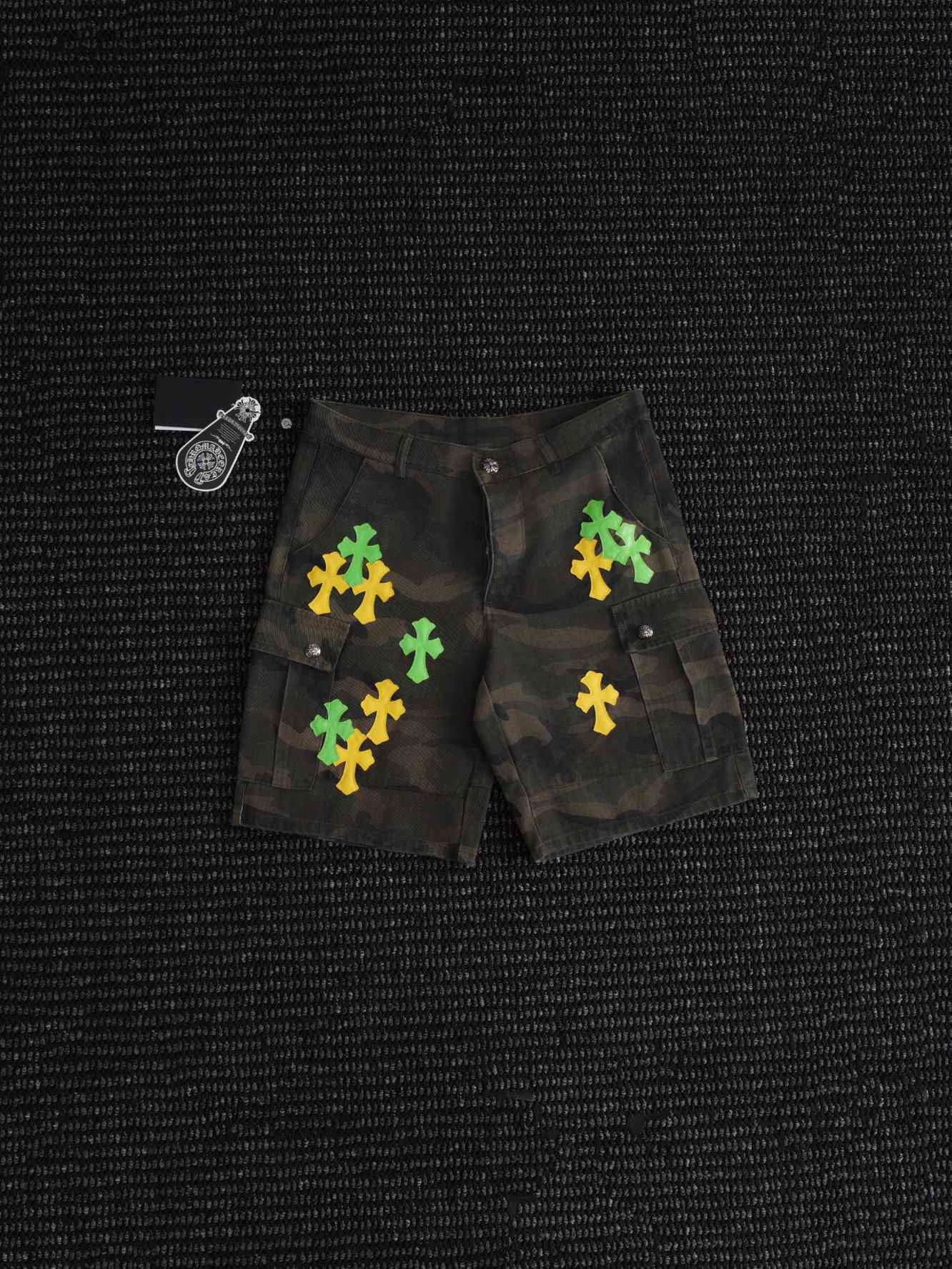 Authentic Chrome Hearts Chrome Hearts Camo Cross Cargo Shorts – front view