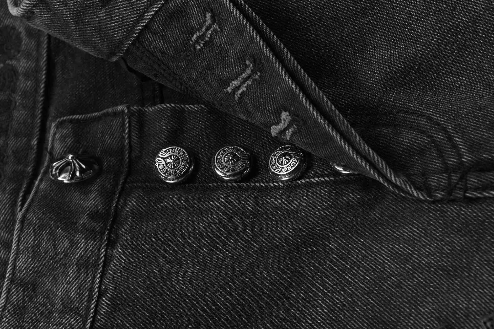 Authentic Chrome Hearts Chrome Hearts Black Cemetery Cross Jeans – front view