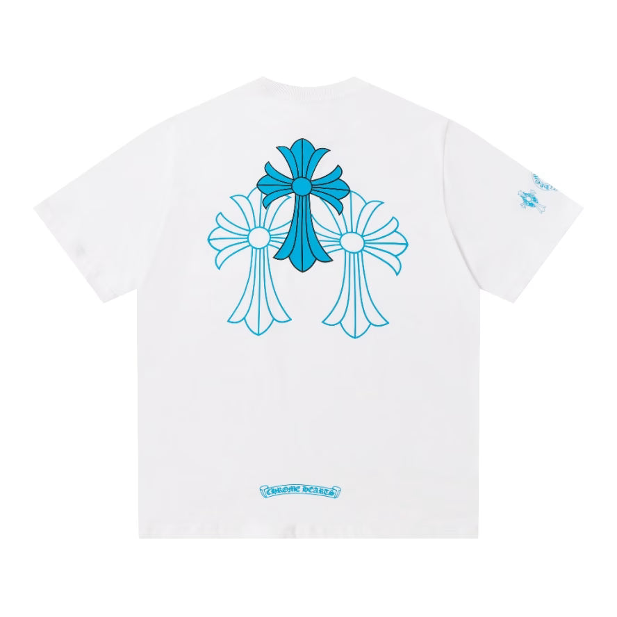 Authentic Chrome Hearts Chrome Hearts Cross Floral Pocket T-Shirt White – front view