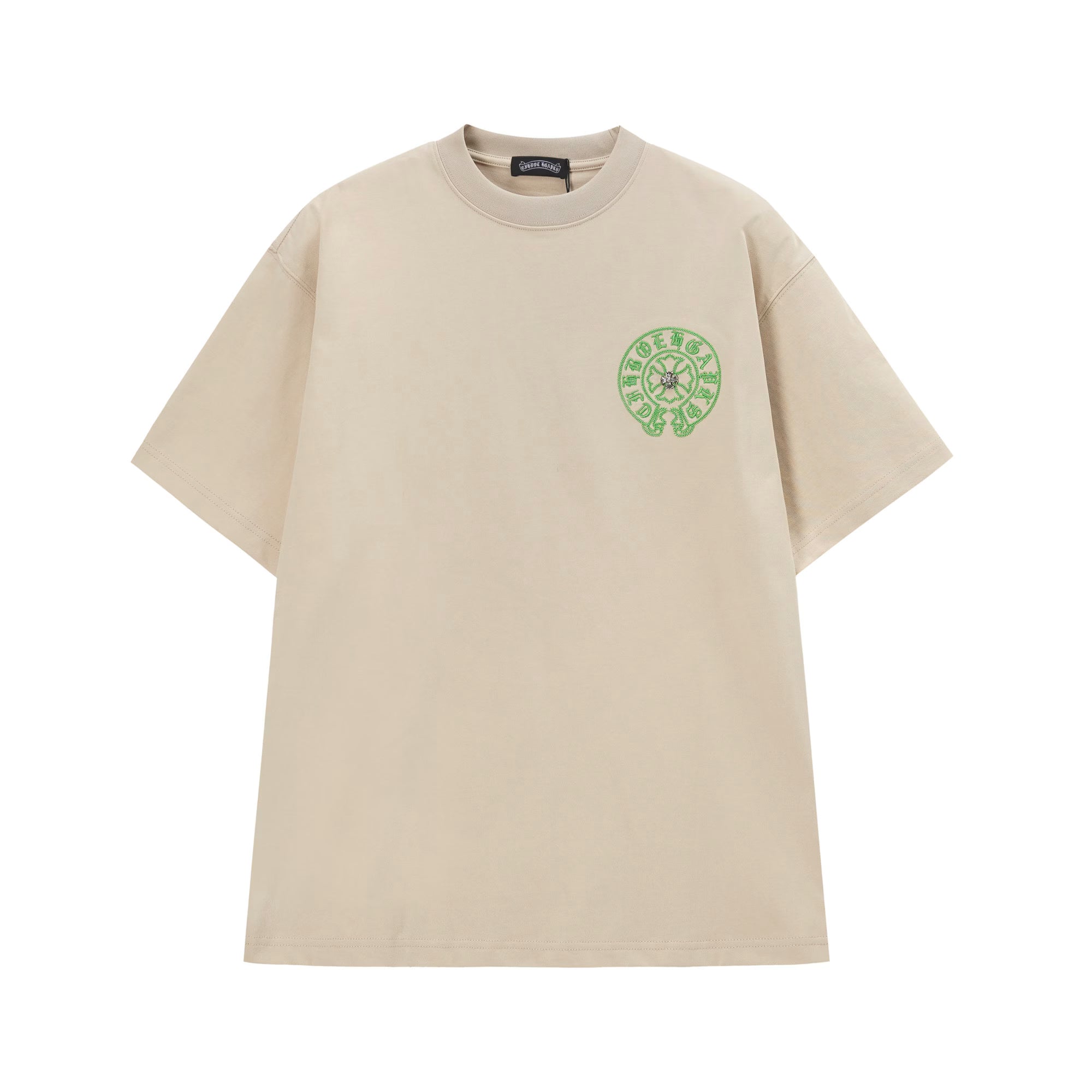Authentic Chrome Hearts Chrome Hearts Cream Green Gothic Circle T-Shirt – front view