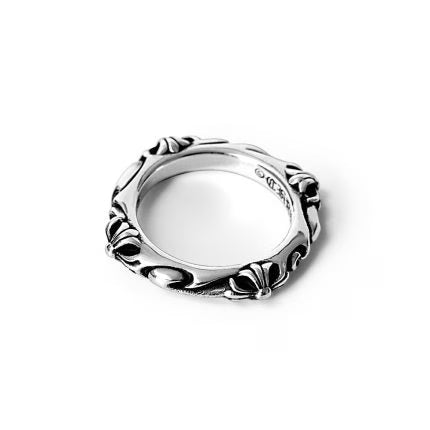 Authentic Chrome Hearts Chrome Heart Sbt Band Ring – front view