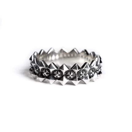 Authentic Chrome Hearts CH Plus Ragged Edge Ring – front view