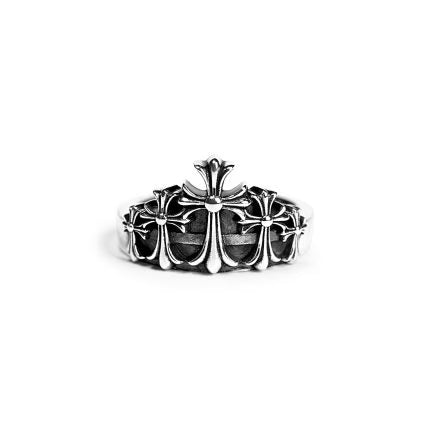 Authentic Chrome Hearts Chrome Hearts Cross Crown Ring – front view
