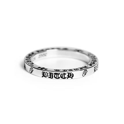Authentic Chrome Hearts 3MM the Rolling Stones B Tch Spacer Ring – front view