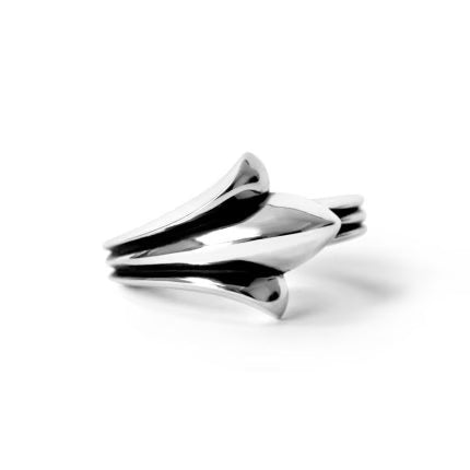 Authentic Chrome Hearts 720 Half Cross Tail Ring – front view
