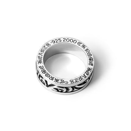 Authentic Chrome Hearts Scroll Spinner Ring – front view