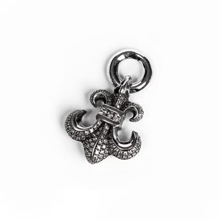 Authentic Chrome Hearts BS Fleur Charm With Diamond – front view