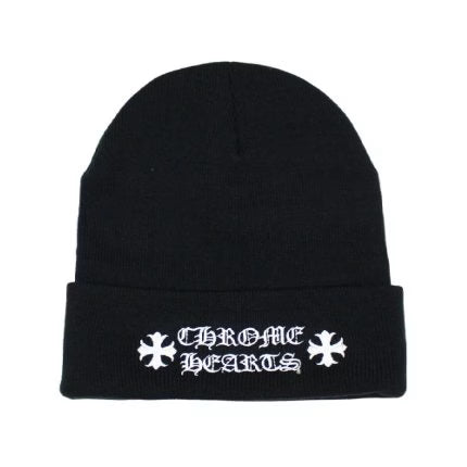 Authentic Chrome Hearts Chrome Hearts Logo Beanie – Black – front view