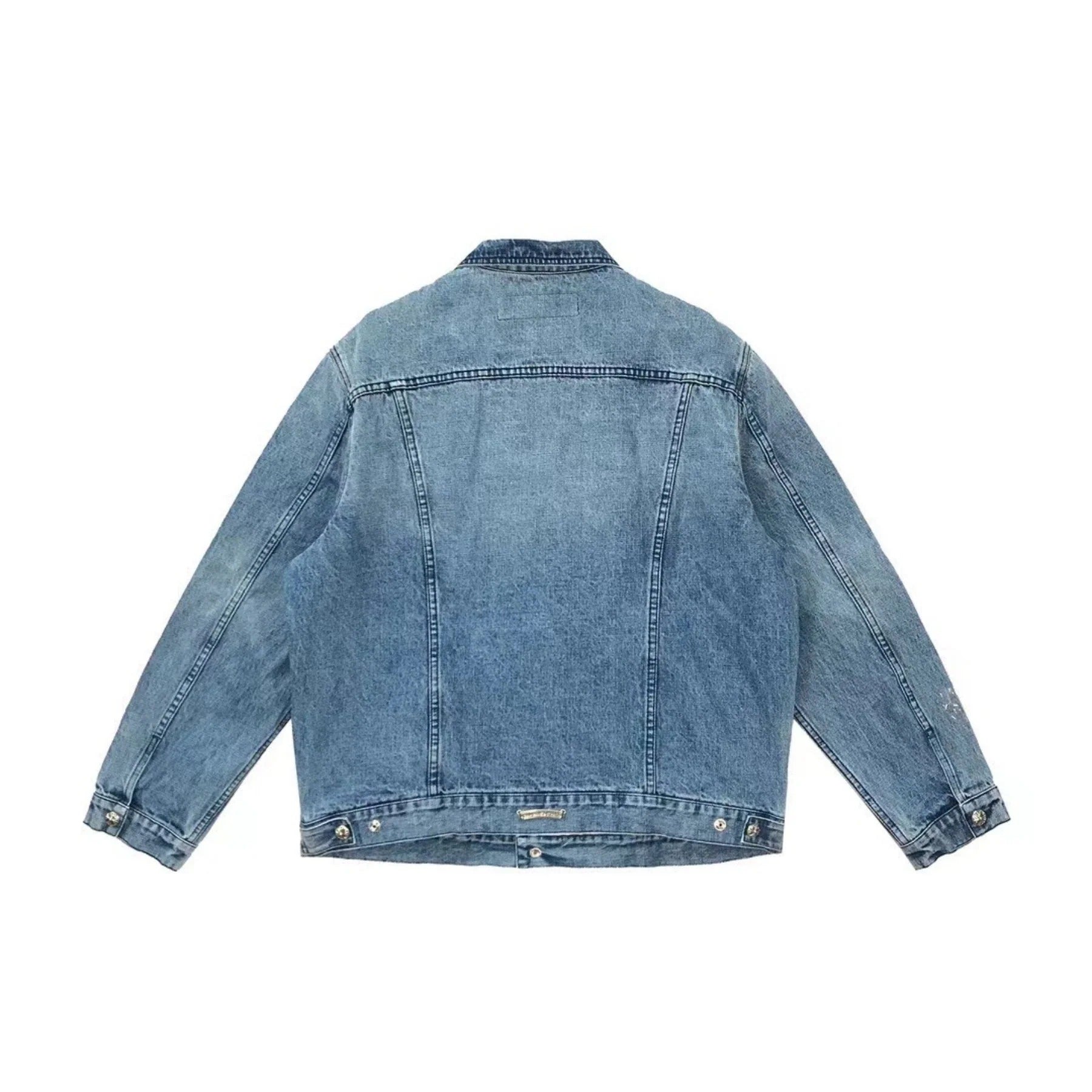 Authentic Chrome Hearts Chrome Heart Jean Jacket – jacket detail close-up
