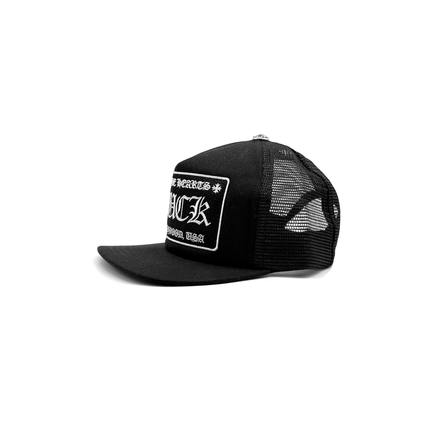 Chrome Hearts Trucker Cap – hat detail close-up