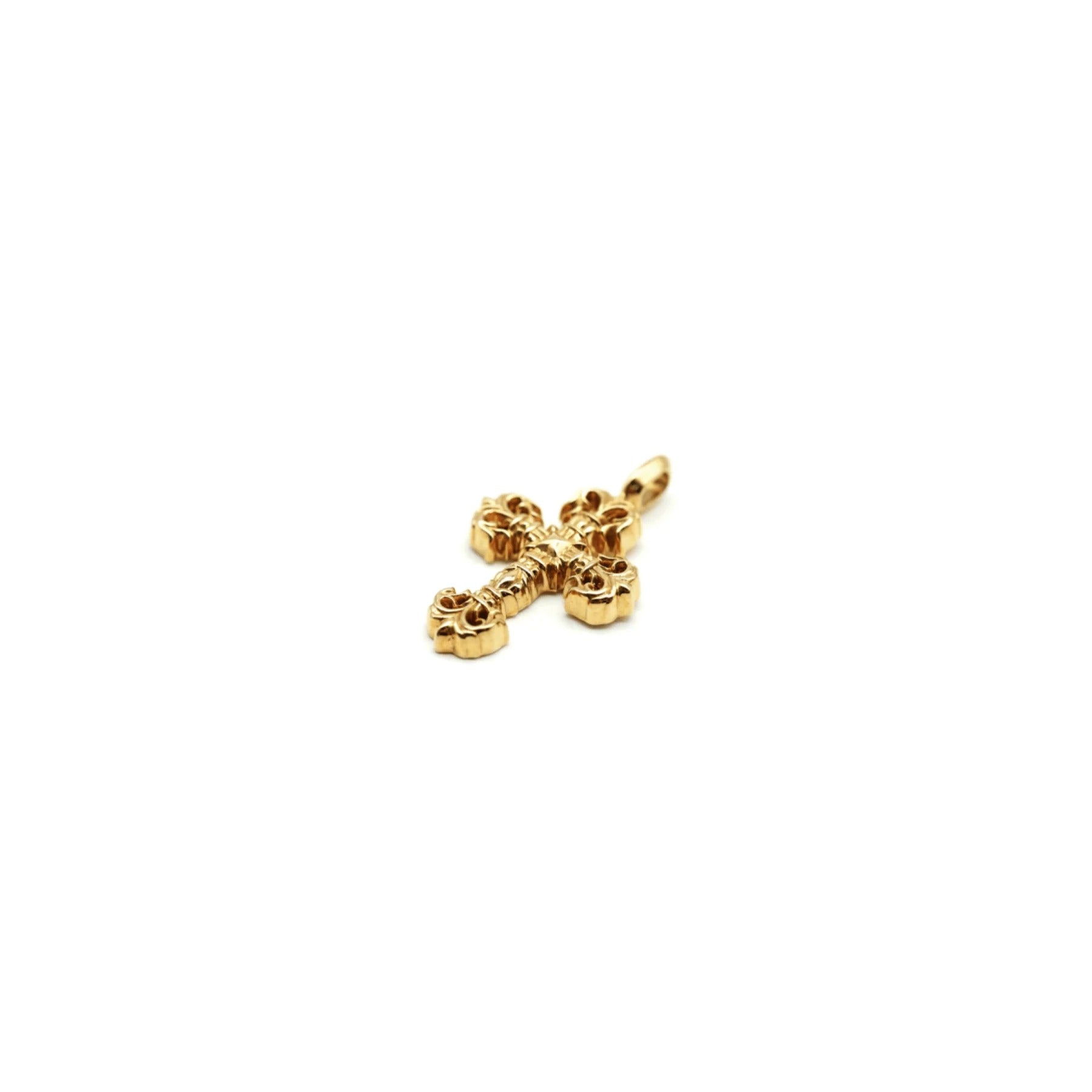 Chrome Hearts Gold Cross Necklace – necklace detail close-up