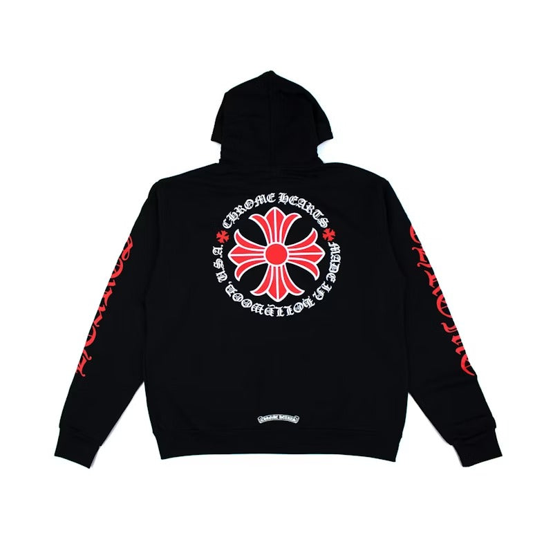 Authentic Chrome Hearts Red And Black Chrome Hearts Hoodie – hoodie front view