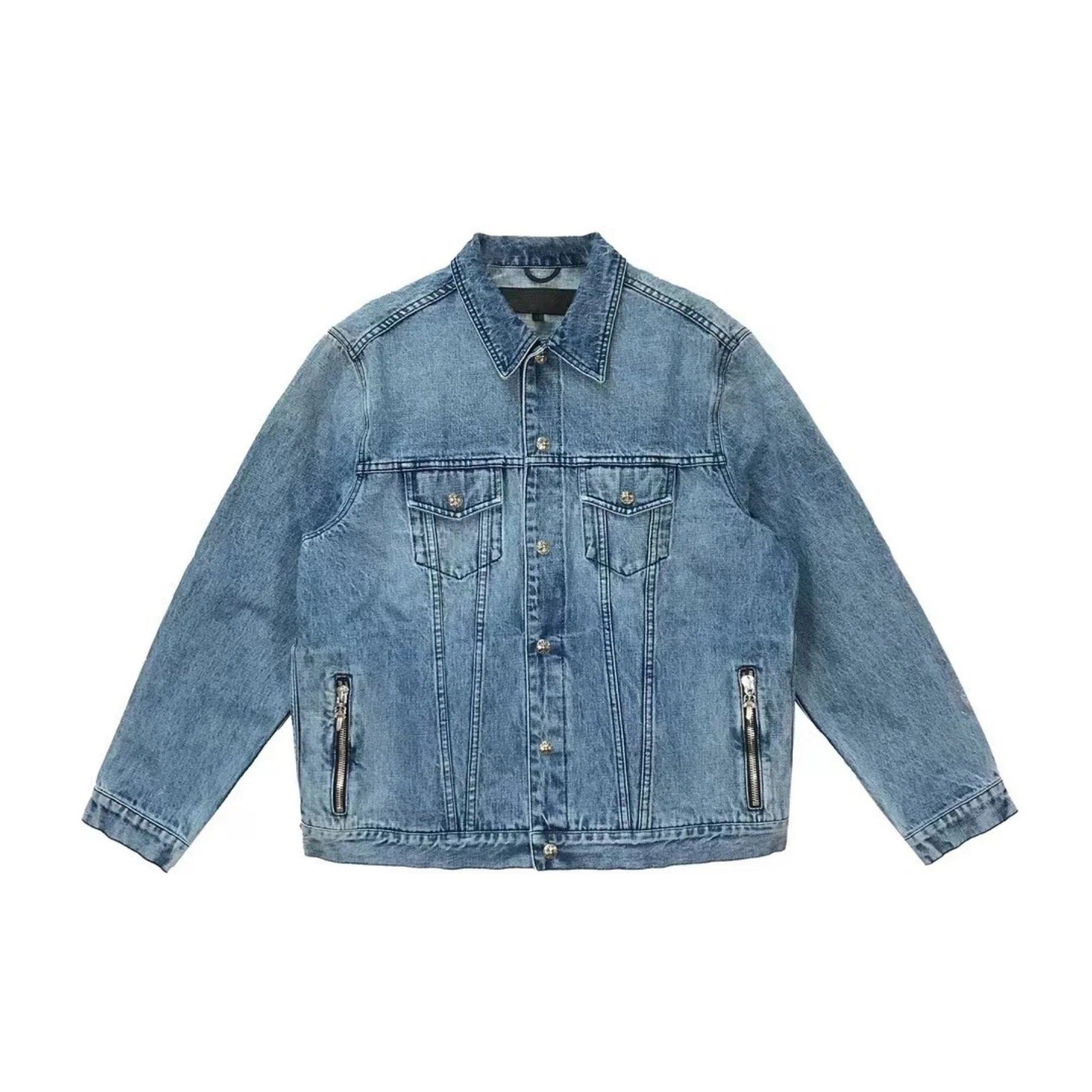 Authentic Chrome Hearts Chrome Heart Jean Jacket – jacket front view