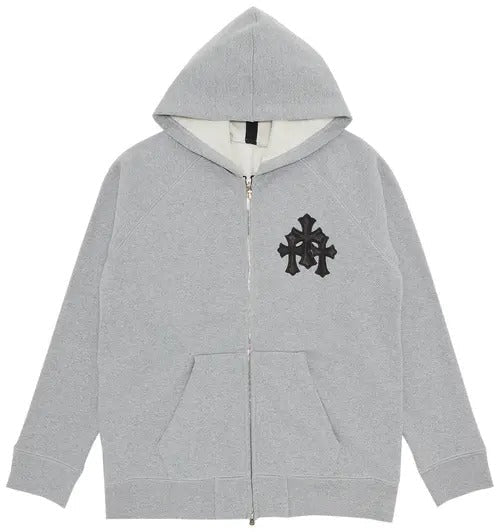 Chrome Hearts Leather Cross Hoodie – hoodie front view