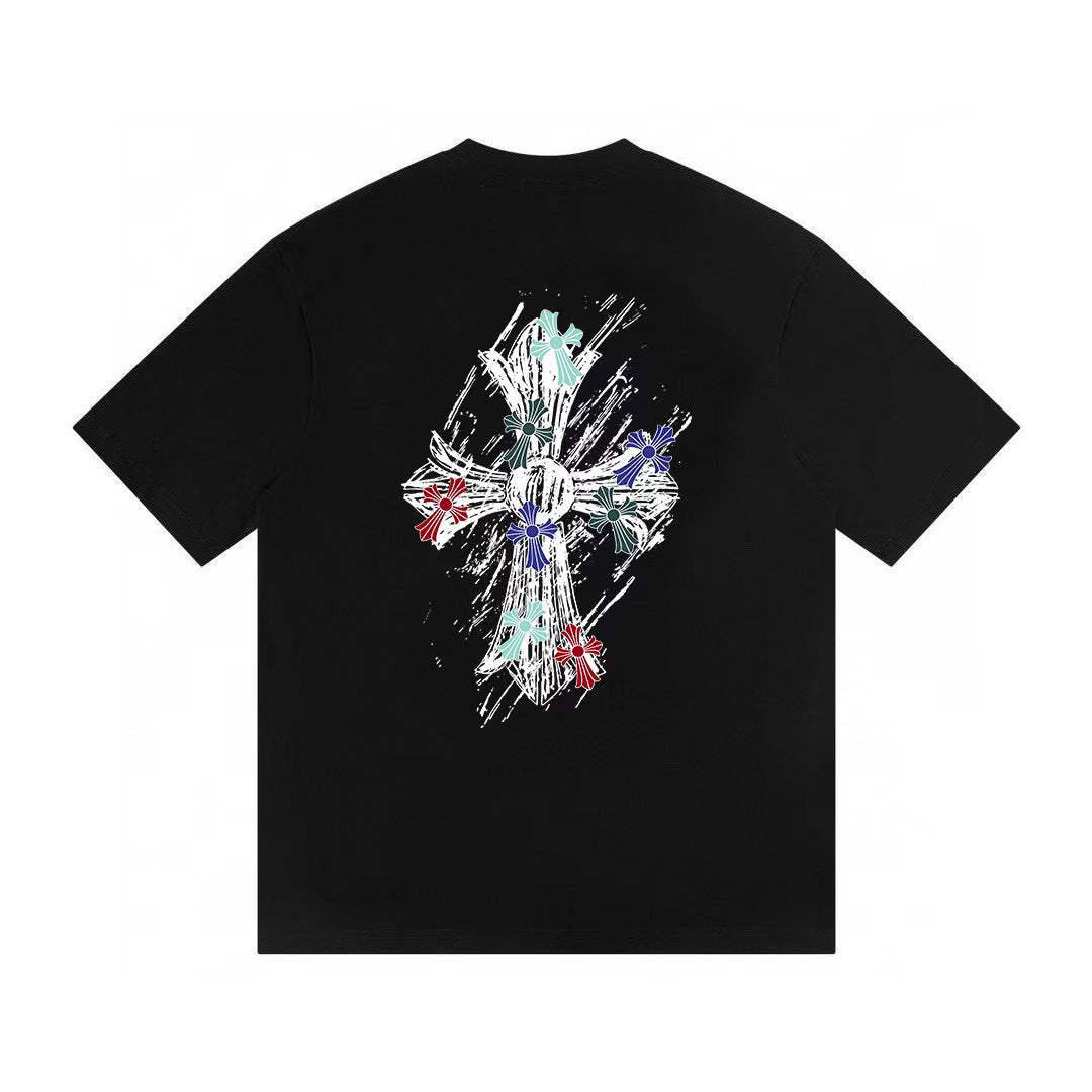 Authentic Chrome Hearts Chrome Hearts Sketch Cross Graphic Black T-Shirt – front view