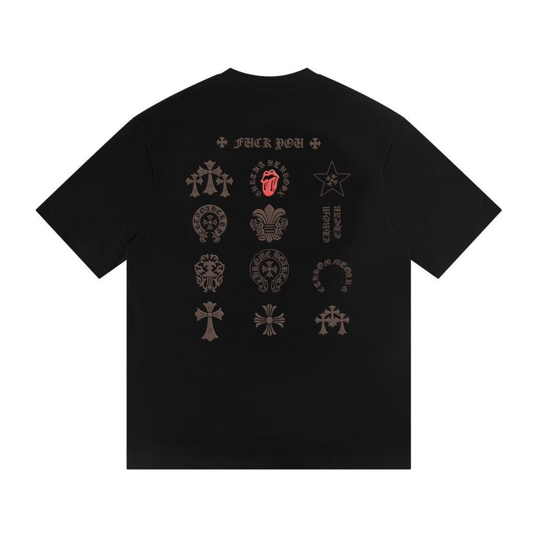 Authentic Chrome Hearts Chrome Hearts Iconic Motif Black T-Shirt – front view