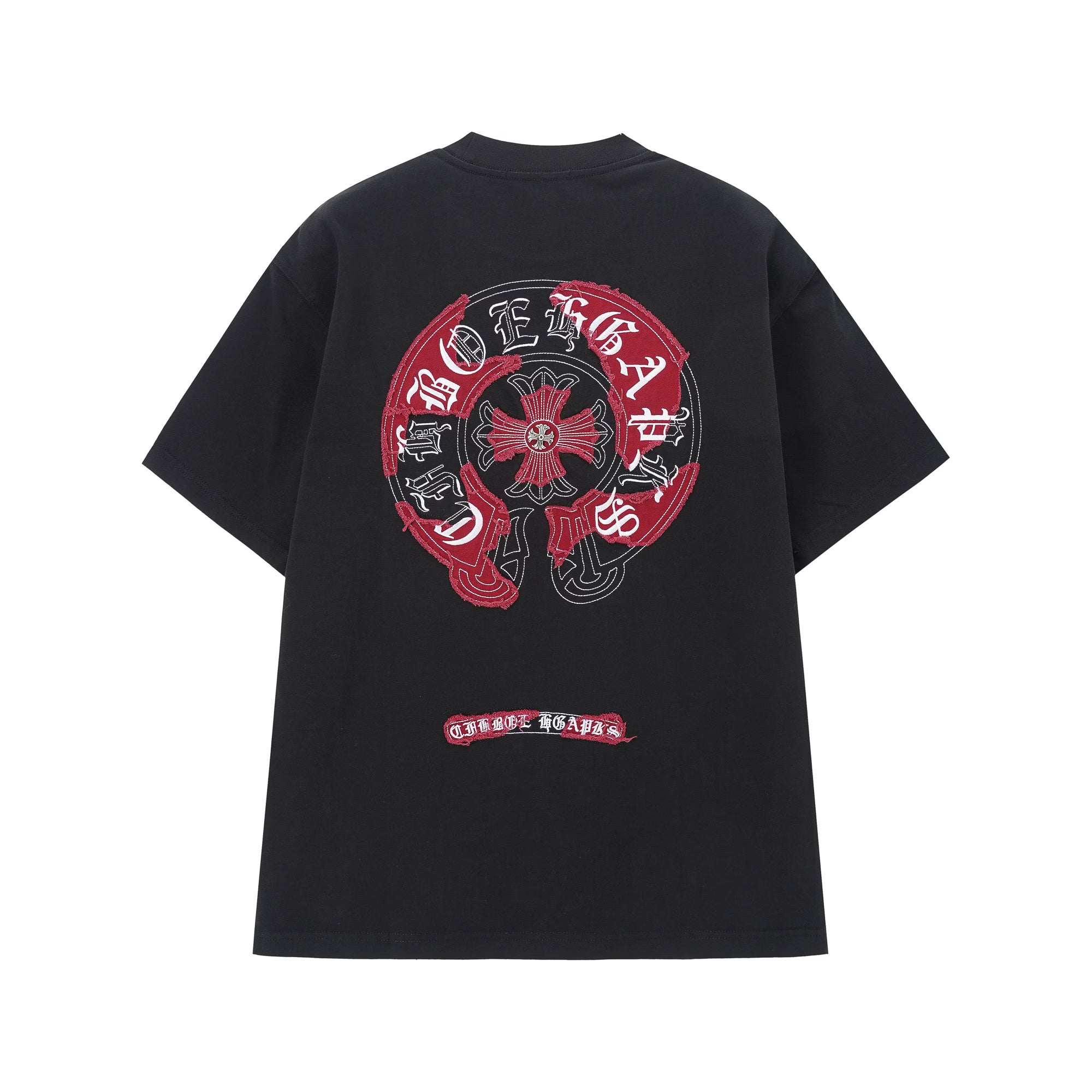 Authentic Chrome Hearts Chrome Hearts Black Red Cross Logo T-Shirt – front view