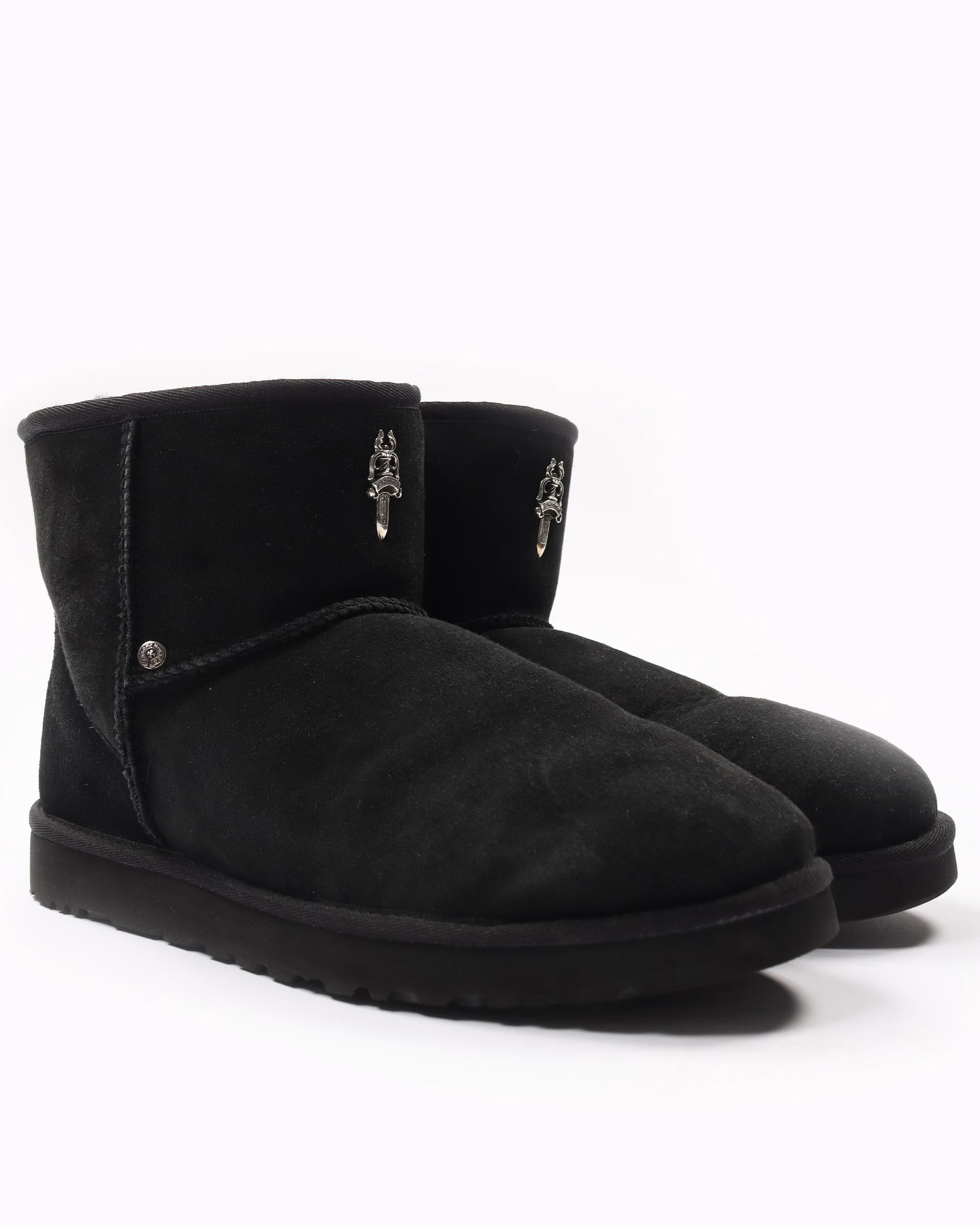 Authentic Chrome Hearts Chrome Hearts x UGG Dagger Embellished Boots Black – front view
