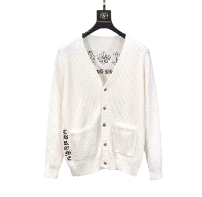 Authentic Chrome Hearts Chrome Hearts CH Cross Waffle Knit Cardigan – front view