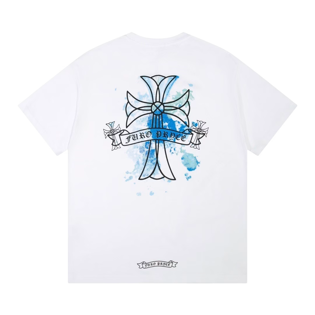 Authentic Chrome Hearts Chrome Hearts Furo Pryce Cross Tee White – front view