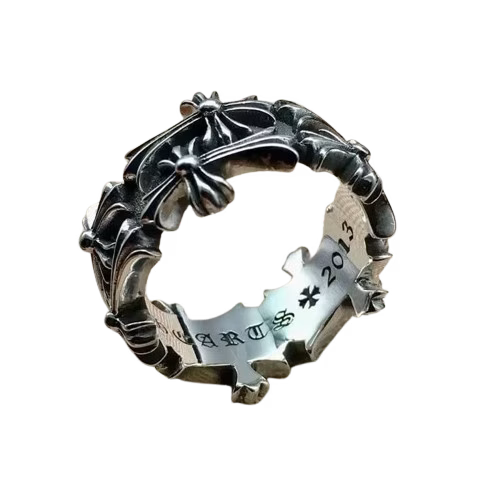 Authentic Chrome Hearts Chrome Hearts Cross Crown Ring – front view
