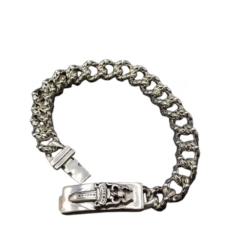 Authentic Chrome Hearts Chrome Hearts Dagger ID Chain Bracelet – front view