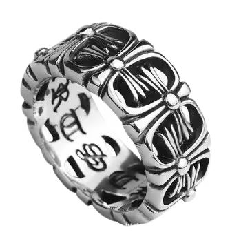 Authentic Chrome Hearts Chrome Hearts Multi Cross Band Ring – front view