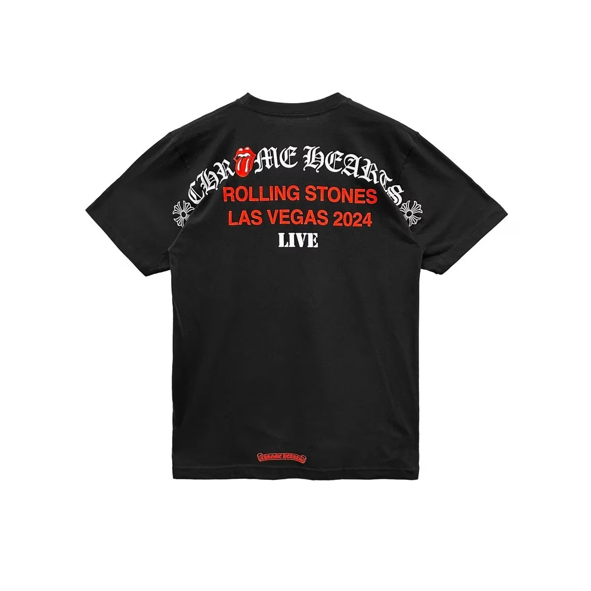 Authentic Chrome Hearts Chrome Hearts Vegas Rolling Stones Tongue Black Tee – front view