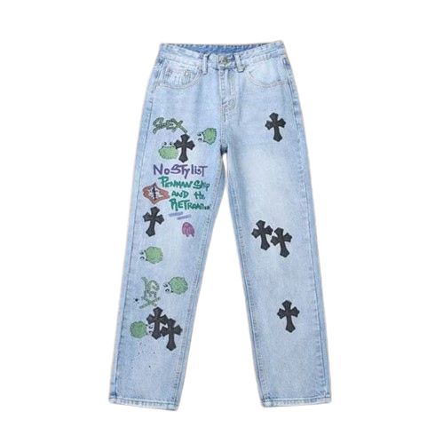 Authentic Chrome Hearts Chrome Hearts Denim Fiends Jeans – front view