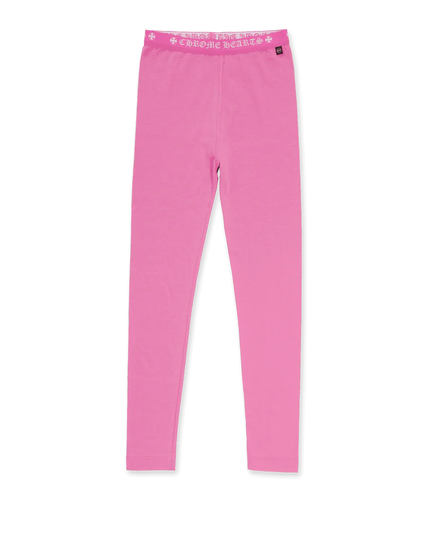 Authentic Chrome Hearts Pink Chrome Heart Leggings – pants front view