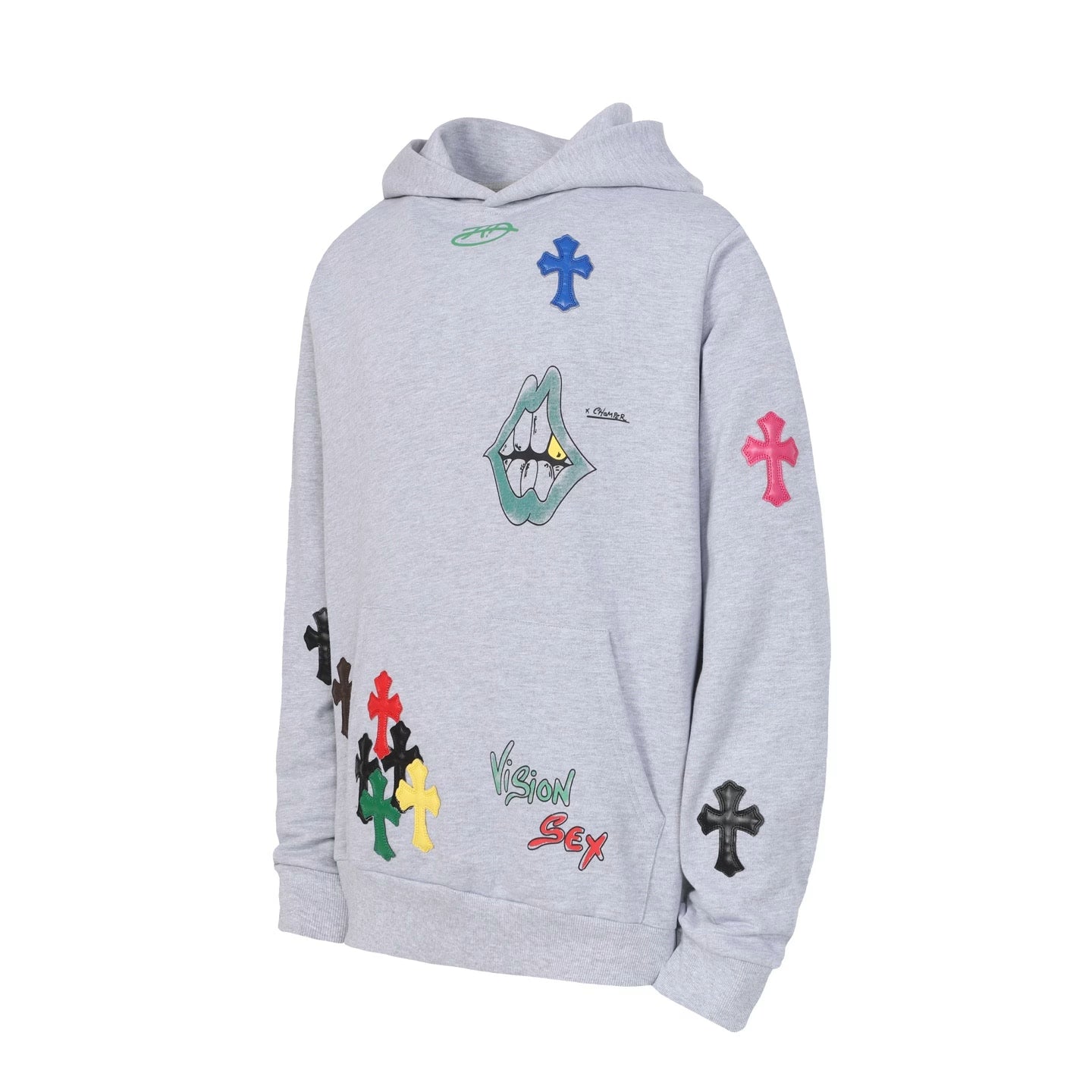 Authentic Chrome Hearts Chrome Hearts Multicolor Grey Hoodie â€“ front view