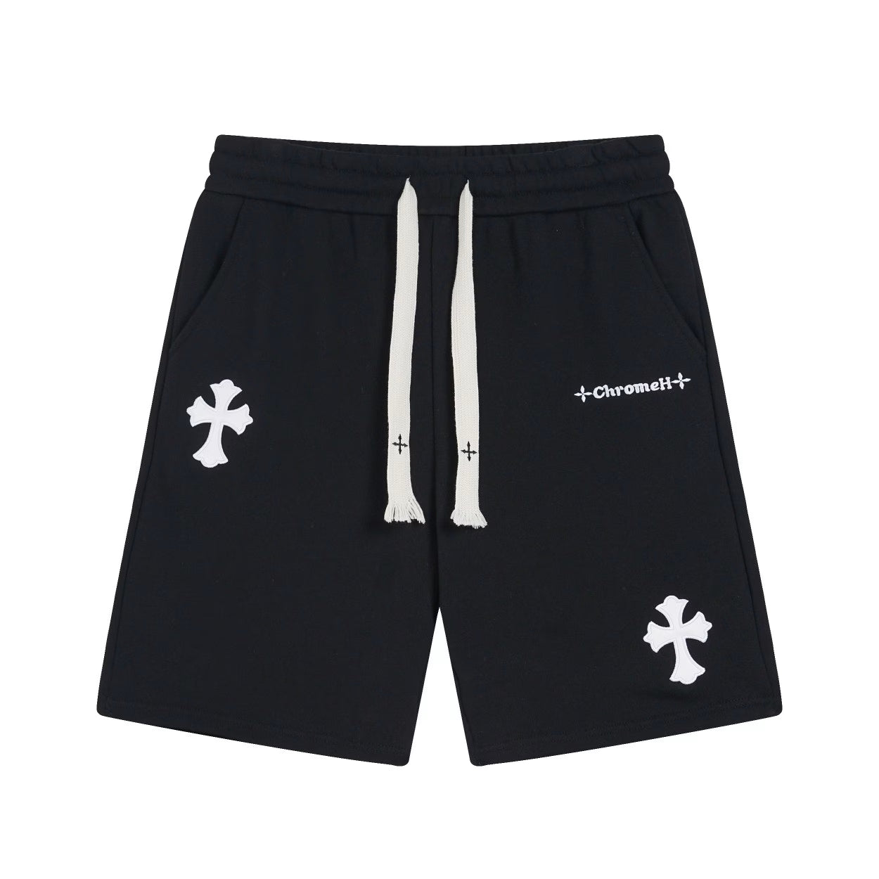 Authentic Chrome Hearts Chrome Hearts Sweat Shorts Black Cross â€“ front view