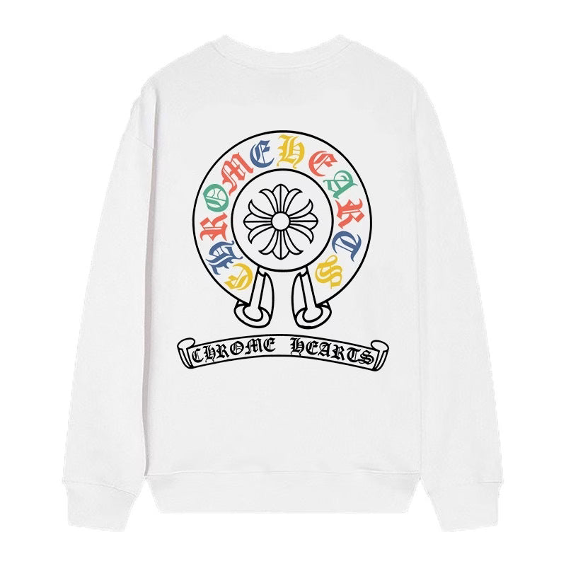 Authentic Chrome Hearts Chrome Hearts Multi Color Horseshoe Crewneck Sweatshirt â€“ front view