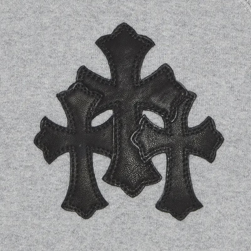 Authentic Chrome Hearts Chrome Hearts Triple Leather Cross Zip Up Hoodie â€“ front view