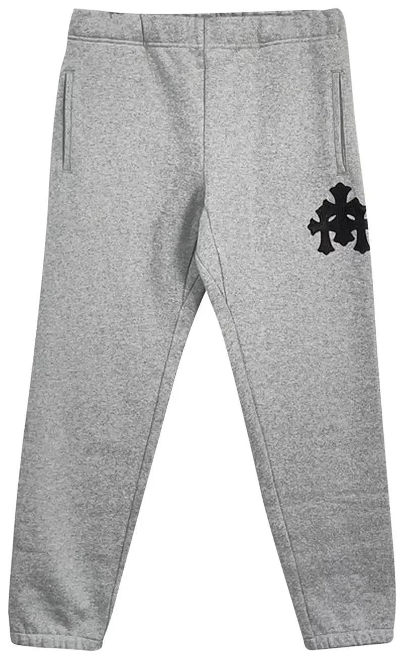 Authentic Chrome Hearts Chrome Hearts Triple Cross Sweatpants â€“ Grey â€“ front view