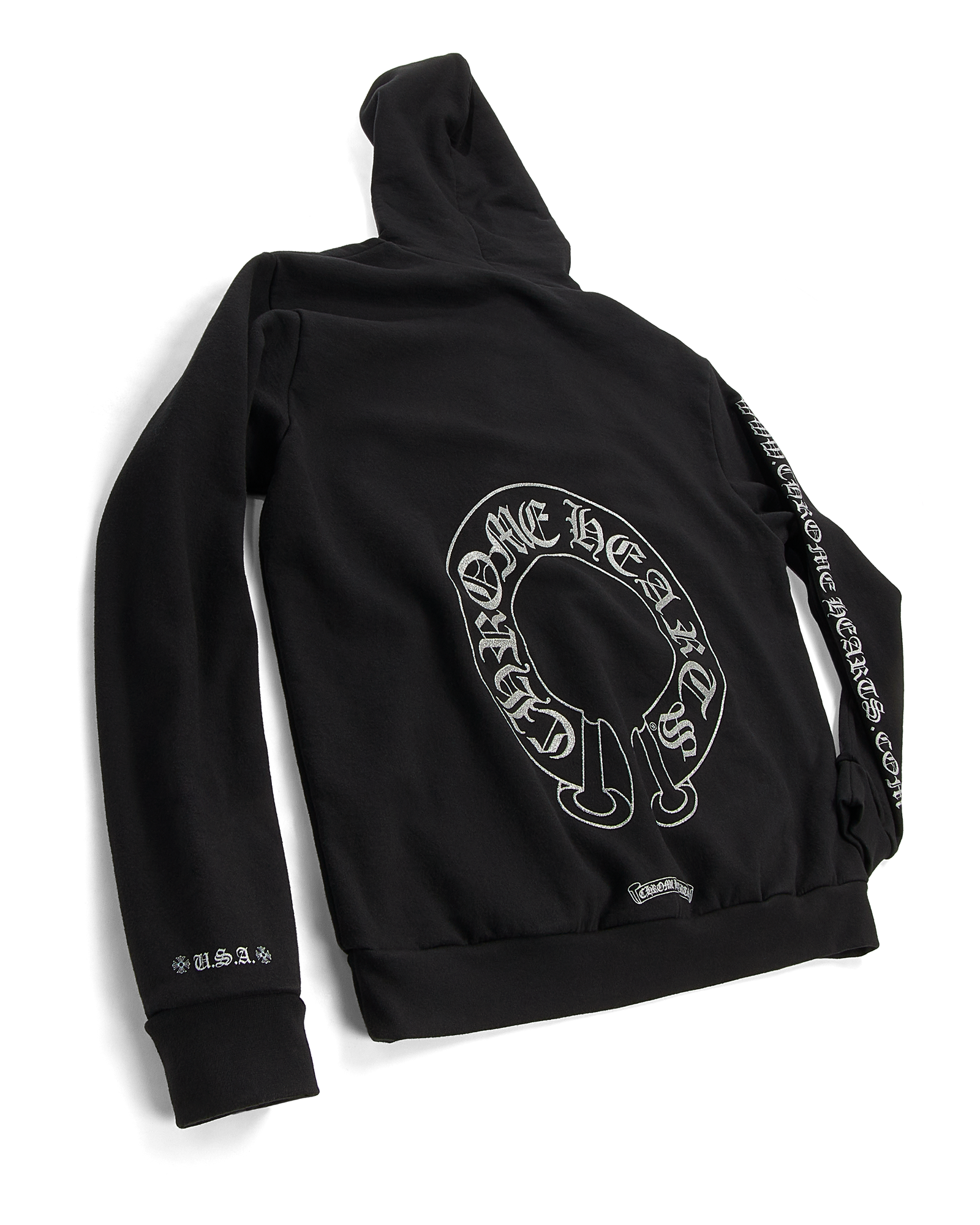 CH Silver Glitter Hoodie – hoodie detail close-up