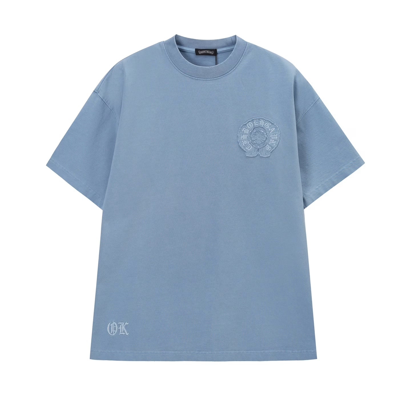 Authentic Chrome Hearts Chrome Hearts Blue Monochrome Horseshoe T-ShirtChrome Hearts Blue Monochrome Horseshoe T-Shirt â€“ front view