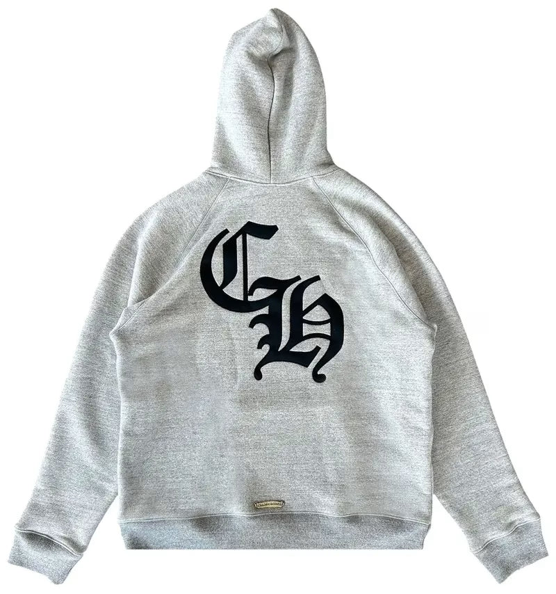 Authentic Chrome Hearts Chrome Hearts Triple Cross Hoodie ‘Grey’ â€“ front view